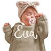 GELLEDI Maglione in Maglia per Bebè Personalizzato, Maglione Bebè su Misura con Nome e Monogramma Ricamati Mano,