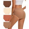 INNERSY Mutande da donna a vita alta, slip in cotone, mutandine morbide da donna, confezione da 4