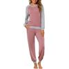 Leversic Pigiama Donna Invernale Cotone Pigiami a Maniche Lunghe, Top e Pantaloni con Tasches Morbido e Confortevole Morbido e Caldo S-XXL
