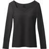 Rainjia Canottiera termica da donna, a maniche lunghe, con scollo a V, colore nero, calda, biancheria intima termica con reggiseno integrato, per l'inverno, leggera, termica