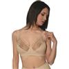 BeMyco Reggiseno con Ferretto Coppa D - Made in Italy - Spalline Larghe Regolabili - Pizzo e Cotone - con Chiusura a Tre Regolazioni (IT, Taglia della Coppa & Taglia della Fascia, D, 6, Nudo)