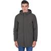 Ciabalù Parka Uomo Invernale Imbottito in Tessuto Tecnico Giaccone Lungo con Cappuccio Slim Fit (48, Fango)