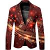 RUMAOZIA Giacca Natalizia da Uomo - Outfit Festivo - Sakko Regular Fit - Giacca da Cerimonia Natalizia - Blazer Elegante con Stampa Natalizia - Manica Lunga - Giacca Sportiva da Natale, P bianco., M