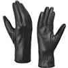 Harssidanzar Guanti invernali da donna in pelle Fodera in caldo cashmere Touch screen Finitura vintage GL017AEU,Nero,taglia M