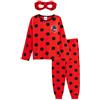 Miraculous - Costume da Ladybug con maschera, pigiama intero, per ragazze e bambini