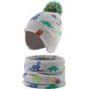 XIAOHAWANG Cappello Dinosauro Sciarpa Invernale per Bambino Ragazzo Ragazza Cappello Autunnale Riscaldante da 0 a 7 Anni (Sciarpa Grigio Dinosauro colorato, da 2 a 4 Anni)