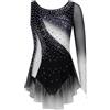 Alvivi Abito da Balletto Bambina Monospalla con Strass Vestito da Danza Classica Moderna Lirica Body da Pattinaggio Artistico Ballerina Ginnastica Ritmica Dancewear A Nero 7-8 Anni