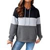 ABYOVRT Donna Felpa con Cappuccio Maniche Lunghe Stampa Floreale Camicette Patchwork Tops Pullover Maglietta
