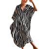 Lazz1on Donna Kaftan Lungo Abito da Spiaggia Maxi Bohemien Parei Copricostumi Copribikini Cover ups Scollo a V (C)