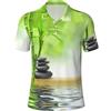 EdWal Stone Bamboo Print - Polo da uomo a maniche corte, traspirante, da golf, per il tempo libero e sportivo, Nero , L