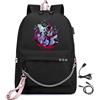 LKY STAR Anime Hazbin Hotel Zaino con Caricatore USB Presa per Le Cuffie Zaini per PC Portatili,Ragazze Ragazzi Grande capacità Backpack per Adolescente