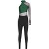 Chaoyinn Donna Body Ginnastica Pattinaggio Artistico Tuta Danza Latina Competizione Una Spalla Unitard Jumpsuit Verde scuro S