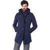 Ciabalù Parka Uomo Invernale Elegante Imbottito Impermeabile con Cappuccio Giaccone con Panciotto Rimovibile Giubbotto Lungo Vestibilità Comoda (IT, Testo, 3XL, Regular, Regular, Blu)