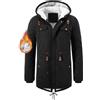 Vijamiy Parka Uomo Invernale Giubbotto Foderato in Pile Antivento e Caldo Cappotti Lungo Giacca con Cappuccio Giacconi Multitasche alla Moda