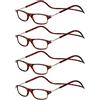 TBOC - Occhiali da Lettura Regolabili Pieghevoli con Clip Magnetica, [PACK 4 UNITÀ], Montatura Collo Confortevole per Donna e Uomo, Ideali per Casa, Lavoro, Cellulare, Tablet
