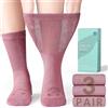 Rahhint Lana Merino Calze Diabetici 3 Paia, Calze in Bamboo senza Elastico senza Cucitura per Uomo & Donna