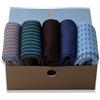 GATTI A POIS Box da 5 Paia di Calze Lunghe Eleganti, Mix di Fantasie in Caldo Cotone e Filo di Scozia, Marrone e Blu Nippon, Made in Italy (IT, Numero, 39, 42, Regular, Regular)