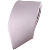 TigerTie Moda stretta cravatta di seta in raso - argento grigio monocromatico Uni - Cravatta 100% seta