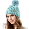 REDESS Donna Inverno Cappello a Maglia Beanie Caldo Pile Foderato con Pompom cap Spesso Slouchy Neve Maglia Cranio Ski cap