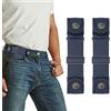 VONMELLI Confezione da 2 cinture elastiche per uomo e donna, 2 passanti senza fibbia, cinture laterali elastiche regolabili e invisibili, per jeans e pantaloni, B-blu, M:Fit Loop Size 8-12