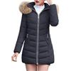 Generic Cappotto Invernale Lungo Piumino Gonfio con Cappuccio Termico Caldo per Donne