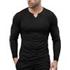 Agilelin Magliette Elasticizzate da Uomo con Scollo a V,T-Shirt Maniche Lunghe vestibilità Slim,Biancheria Intima Casual