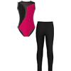 dPois Tuta da Ginnastica Artistica Bambina Due Pezzi Body da Danza Classica Moderna Ballerina Senza Maniche con Pantaloni Lunghi Sportivi Leggings Starss Leotards da Balletto Rosa 7-8 anni
