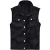 IQYU Camicia da uomo a maniche corte senza stiratura, giacca Jeanim a spalla scoperta, gilet casual da uomo, camicia da uomo a maniche extra corte (Nero, XXXL)
