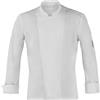 Siry Work Giacca Uomo per Cuoco Chef Augustin Giblor's in Cotone Elasticizzato vestibilità Slim Fit, Abbottonatura Doppio Petto con Bottoni Automatici Nascosti e Collo alla Coreana (BIANCO-M)