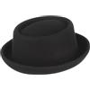 GEMVIE Pork Pie Cappello per Uomo Donna 100% Feltro di Lana Fedora Trilby Cappello Nero Adulto Unisex Porkpie Cappelli,Nero,Taglia Unica