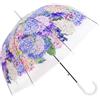 Chesoon Ombrello di fiori trasparente Auto aperto con baldacchino a cupola antivento trasparente per ragazze signore elegante ombrello da sposa per feste,Bianco