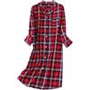Generic Camicie da notte calde da donna - Camicia da notte con bottoni a maniche lunghe taglie forti stampa camicia da notte per signore pigiameria morbida abbigliamento per il tempo libero camicia da notte
