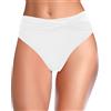 SHEKINI Donna Fondo Bikini Classico Costumi da Bagno Briefs Nero Nuoto Slip A Vita Alta Ruched Tronchi Retro Tankini Pantaloncini Bikini Donna da Spiaggia(Bianco E,S)