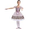 Alvivi Vestito da Balletto Ballerina Bambina tutù Patchwork in Velluto Body da Danza Classica Maniche a Sbuffo Abito da Ballo Latino Jazz Moderna Dancewear Rosa 11-12 Anni