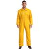 winying Tuta da lavoro da uomo, resistente all'usura, tinta unita, a maniche lunghe, con bottoni, uniformi da lavoro, giallo., XXL