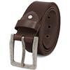 ROYALZ Cintura Uomo in robusta pelle di bufalo 4 mm, Cintura vintage per Jeans con fibbia ad ardiglione - Larghezza della cinghia 38 mm
