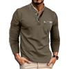 Ryehack Maglietta Uomo Manica Lunga Casual Cotone T-Shirt con Bottoni Polo Golf Maglia Regular Fit S-2XL