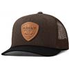 ARIAT Cappellino da uomo a 6 pannelli in rete con visiera nera e toppa marrone chiaro