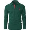VMSUCIJ Polo Manica Lunga Uomo Maglietta con Abbottonatura Patchwork a Doppio Triangolo Elegante Cotone T-Shirt con Taschino