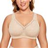 DELIMIRA Donna Reggiseno Cotone Senza Ferretto | Copertura Totale, Comodo, Morbido, Senza Imbottitura, Taglie Forti