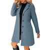 Generisch Cappotto di lana da donna, lungo, trench, elegante, in tinta unita, per le mezze stagioni, lunghezza al ginocchio, cappotto invernale, monopetto, linea A, giacca di lana per autunno e