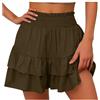 Generic Gonne Casual Solido Alla Moda Graziosa Pieghe 2025 Gonna Corta A Vita Alta Vestaglia Modesto Gonne da Spiaggia per le Donne Vestito Skater Gonna Plain Vintage Rinascimento Gonna Atletica, Marrone, M