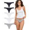 mimosso Perizoma da donna con ampio pizzo in cotone biologico, confezione da 5 pezzi, sexy, morbido e invisibile, biancheria intima comoda per l'uso quotidiano (taglie S-2XL), L