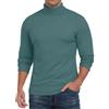 QIXING, Maglietta intima termica da uomo, a maniche lunghe, con scollo a roll-collar, funzionale, invernale, calda, verde, M
