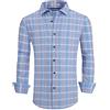 ALEX VANDO Mens Button Down Shirts Wrinkle Free 4-Way Stretch Print Business Casual Shirt,Blue,XXL