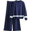 HEONSATI Completo Donna di Lana Eleganti Completi in 2 Pezzi Curvy Tute Maglione Manica Lunghi e Pantaloni a Gamba Larga in Vita Tuta Sportivo a Metà Autunno Sportswear Maglia Comodo Offerte