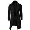 Generic Cappotto trench lungo da uomo - Doppio petto con risvolto elegante, giacca antivento invernale calda, vestibilità slim fit, soprabito business casual da uomo, Nero , M