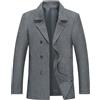 Allthemen Cappotto Invernale da Uomo Caldo Trench Doppiopetto in Tweed a Spina di Pesce Cappotto in Misto Lana con Colletto a Tacca Blu S