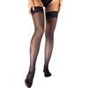 SEGRETA 00055 (Nero, S) Calze Autoreggenti Compressione Graduata, Donna e Uomo, con Morbida Banda di Silicone in Pizzo, Tallone Anatomico, Punta Rinforzata 11-14 mmHg