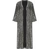 EMUKFD Cappotti scintillanti da donna con paillettes aperto sul davanti cardigan lucido casual manica lunga allentato alla moda outwear concerto abiti da festa, Argento, S